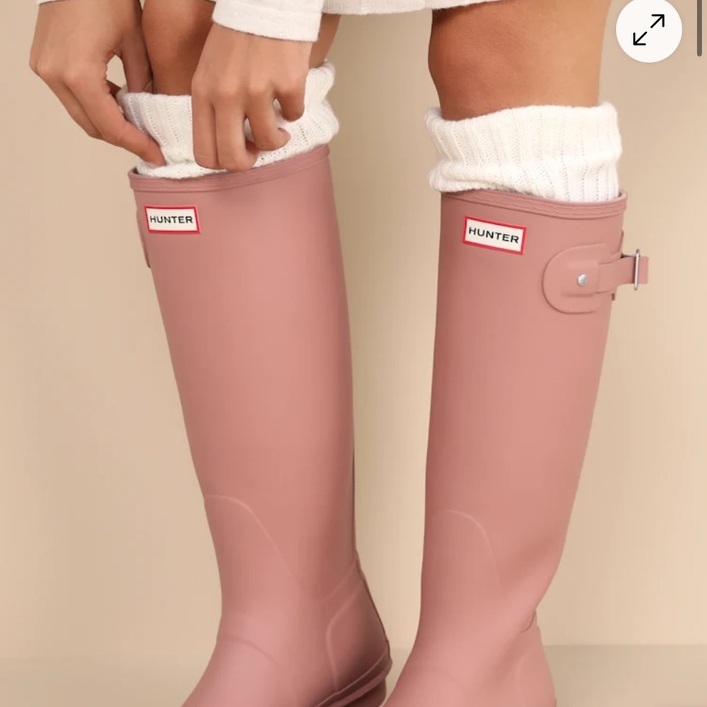 Hunter Pink Winter Rain Boots with Classic Design